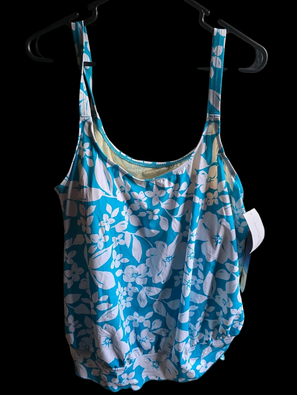 Gabar 3xl Blue & White Floral Tankini Top